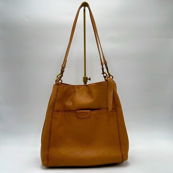 American Leather Co. Shoulder Bag - Caramel Brown 100% Leather - Double Straps - Picture 1 of 16